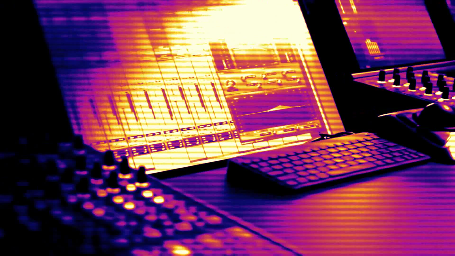 Mixing console display screen